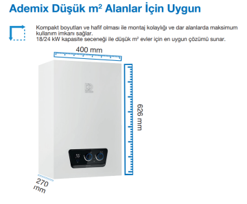 DemirDöküm Ademix P 24/28 Tam Yoğuşmalı Kombi