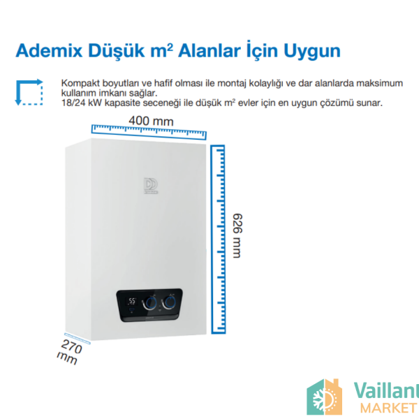 DemirDöküm Ademix P 28/28 Tam Yoğuşmalı Kombi